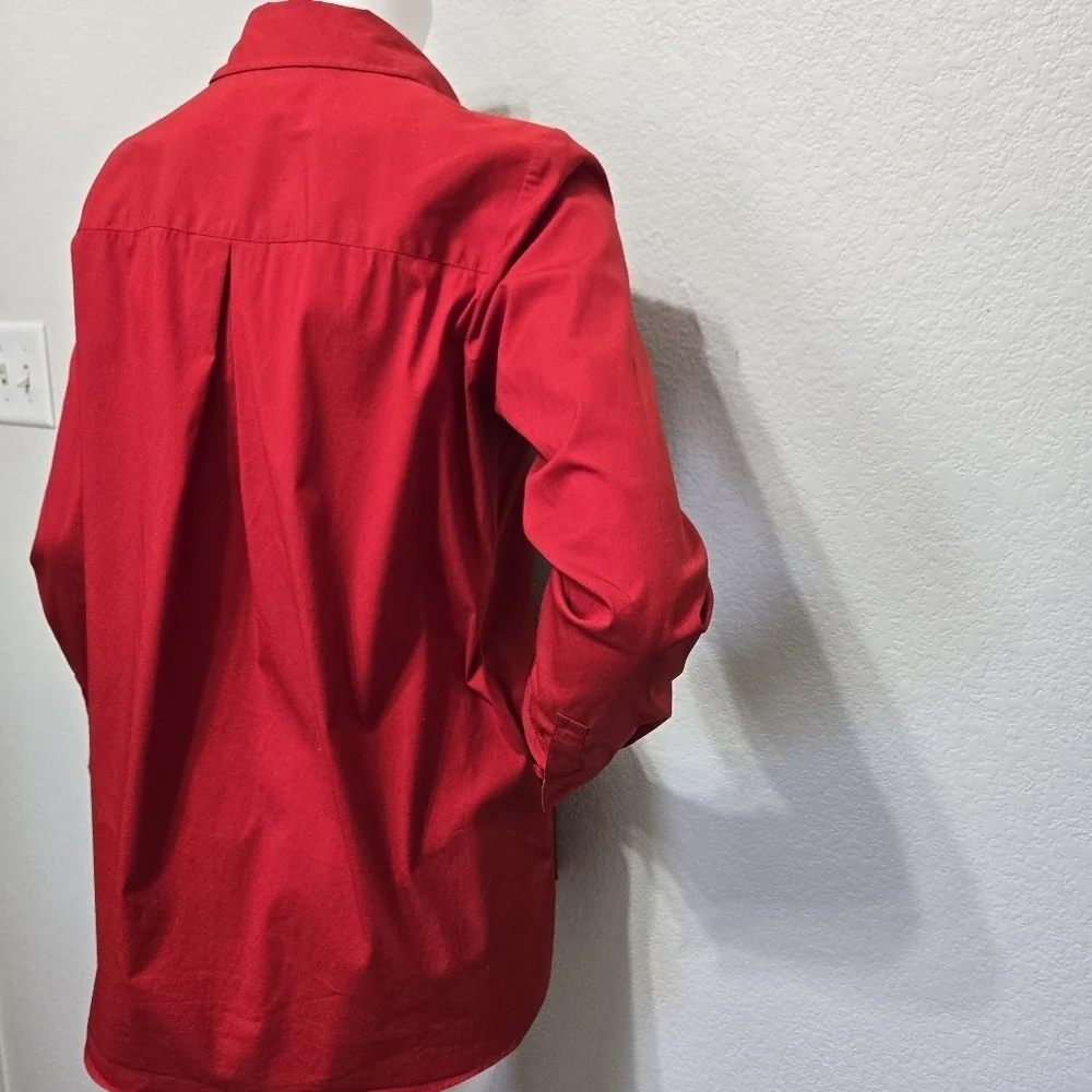 Lafayette 148 Red Tunic Careerwear Top Size S - Picture 10 of 13